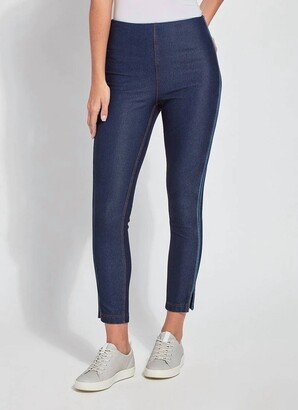 Denim Piped Legging In Indigo