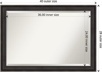 Beveled Wood Wall Mirror - Allure Charcoal Frame - Allure Charcoal