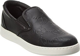 Valentino By Mario Valentino Cristina Monogram Leather Slip-On Sneaker