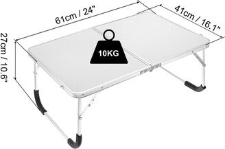 Unique Bargains Foldable Laptop Table, Portable Lap Desk Picnic Bed Tables Silver Gray - Silver Gray