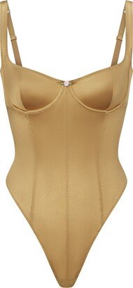 Stretch Satin Bodysuit | Pyrite