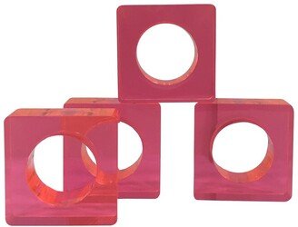 R16_(Set Of 4)Pink Sq Napkin Ring