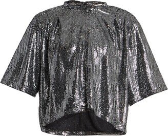 Shiny Flou Delfi Cropped Top