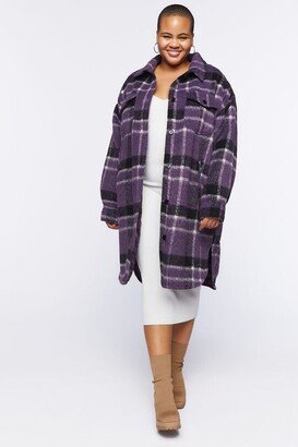 Plus Size Plaid Duster Coat