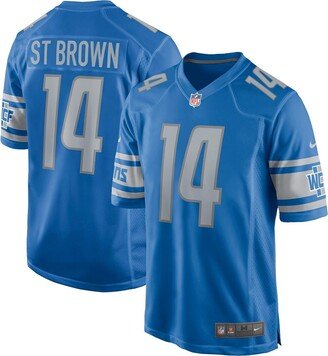 Men's Amon-Ra St. Brown Blue Detroit Lions Game Player Jersey