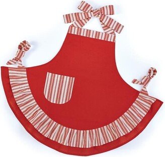 Personalized Flirty Apron With Ruffle, Adult Christmas Baking Embroider Name, Adult Personalize Apron, Red