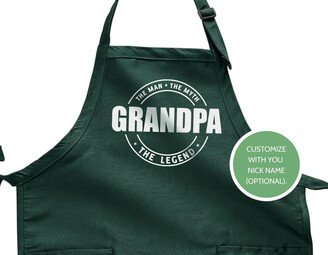 The Man Myth Legend Grandpa, Apron For New Grandpa's Birthday, Father's Day Gift Grandpa From Grandkids, Papa