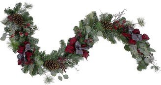 Northern Lights Northlight 6Ft X 12In Dual Plaid And Berries Artificial Christmas Garland - Unlit