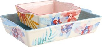 Spice by Tia Mowry Goji Blossom 2pc Hand-Painted Bakeware Set