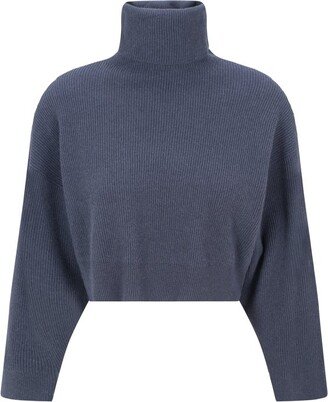 Long-Sleeved Roll-Neck Knitted Jumper