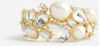 Pearl and crystal cuff bracelet