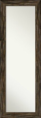 Non-Beveled Wood Full Length On The Door Mirror - Fencepost Frame - Outer Size: 19 x 53 in