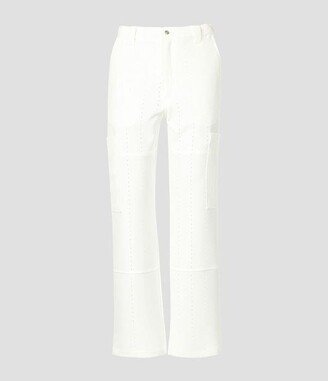 Button Detailed Straight Leg Pants-AB