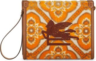 Pegaso-motif jacquard pouch-AA