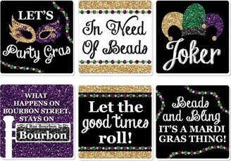 Big Dot of Happiness Mardi Gras - Funny Masquerade Party Decorations - Drink Coasters - Set of 6-AA