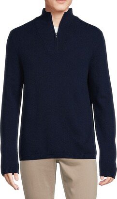 Classic Fit Mockneck Quarter Zip Cashmere Sweater