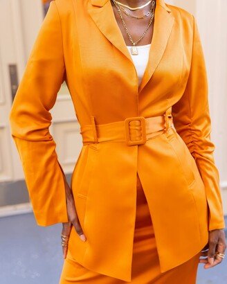 Women's Burnt Orange Belted Blazer by @aissatatdiallo