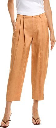 Pleated Linen-Blend Tapered Pant-AB