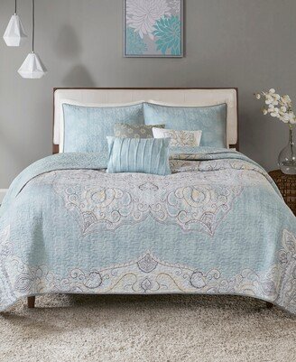 Lucinda Reversible 6-Pc. Quilt Set, King/California King