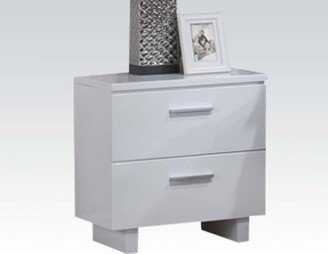 EDWINRAY Lorimar Nightstand & Chrome Leg with 2 Drawers with Ball Bearing Side Metal Glide,Contemporary, Casual Style