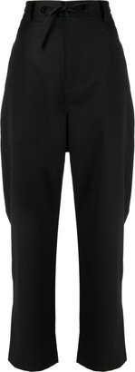 High-Waist Wool Cropped Trousers