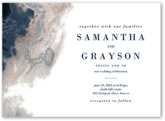 Wedding Invitations: Elegant Geode Wedding Invitation, Blue, 5X7, Matte, Signature Smooth Cardstock, Square