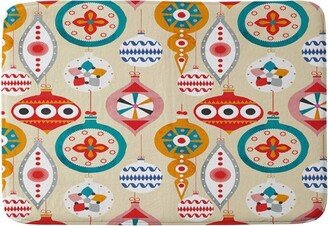 Retro Christmas Ornaments Pattern Memory Foam Bath Mat