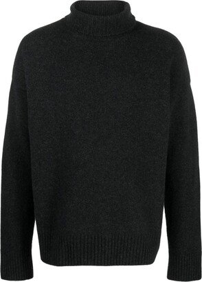 Elbow-Patches Roll-Neck Jumper