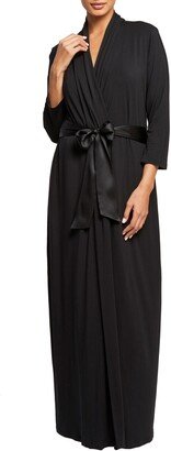 Satin Tie Long Knit Robe