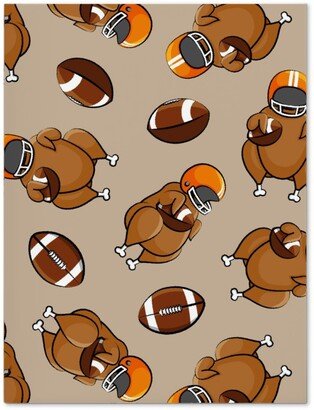 Journals: Football Turkey With Helmet And Football - Orange On Tan Journal, Beige