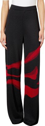 Abstract Animal Print Wide Leg Pants