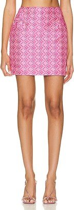 Jacquard Mini Skirt in Pink