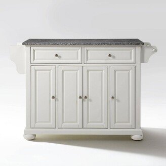 Alexandria Gray Granite Top Full Size Kitchen Island/Cart White