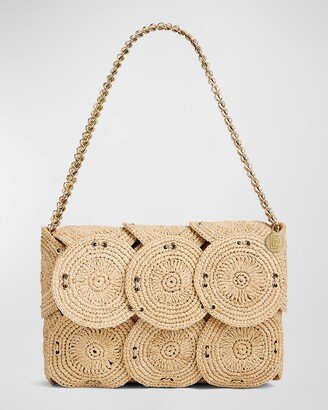 Rabanne Disc Raffia Chain Shoulder Bag