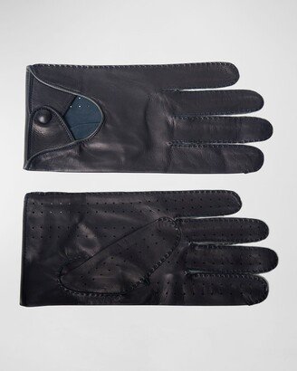 Men's Snap Belt Leather Driving Gloves