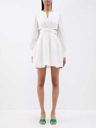 Spectral Cutout Linen-blend Mini Dress