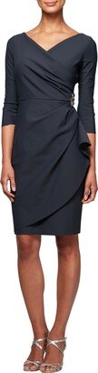 Embellished Ruched Sheath Cocktail Dress