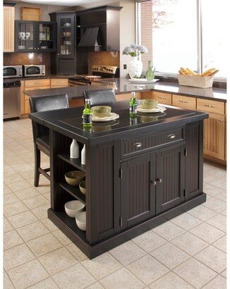 The Gray Barn Firebranch 3-pc. Distressed Black Kitchen Island Set