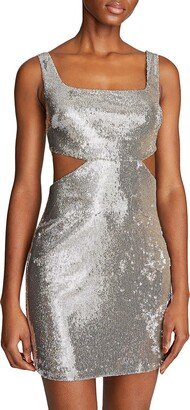 Womens Cut-out Sequin Mini Dress