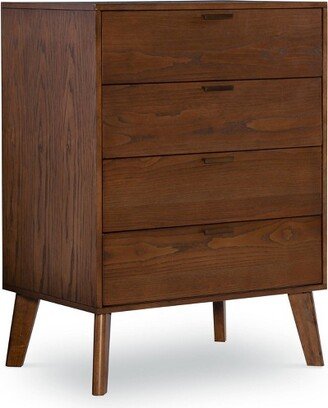 Reid Mid-Century Modern 4 Drawer Dresser Walnut