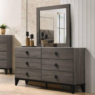 61 Avantika Faux Marble Top Dresser Rustic Gray Oak