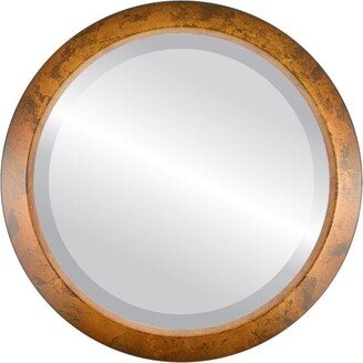 OVALCREST by The OVALCREST Mirror Store Regatta Framed Round Mirror in Venetian Gold