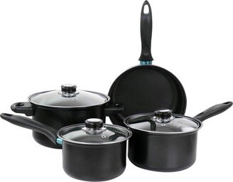 Home Newton 7 Piece Carbon Steel Cookware Set in Black