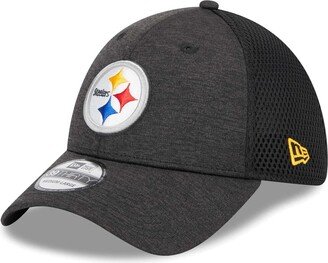 Men's Black Pittsburgh Steelers Stripe 39THIRTY Flex Hat