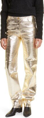 Metallic Leather Pants-AB