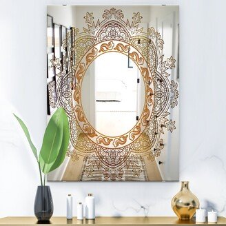 Designart 'Buddha Madala Purple and Orange' Traditional Mirror - Printed Wall Mirror