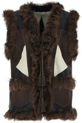 Sleeveless Fur-Detailed Jacket