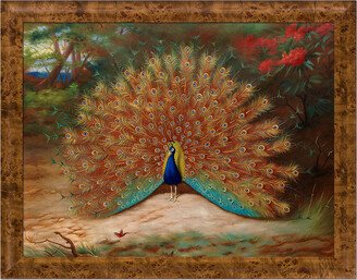 Overstock Art Peacock And Peacock Butterfly 1917 Framed Oil Reproduction Of An Original Painting By Archibald Thorburn