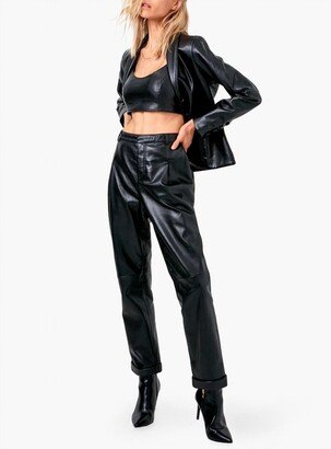 Denise Recycled Leather Trouser In Black