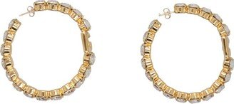 Embellished Logo Plaque Hoop Earrings